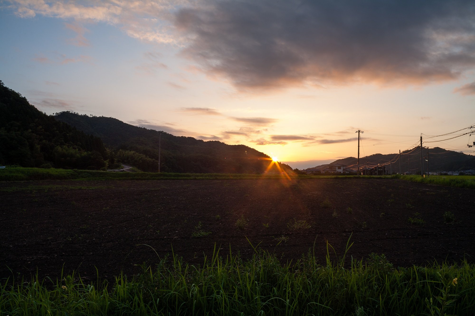久し振りに夕焼けに。