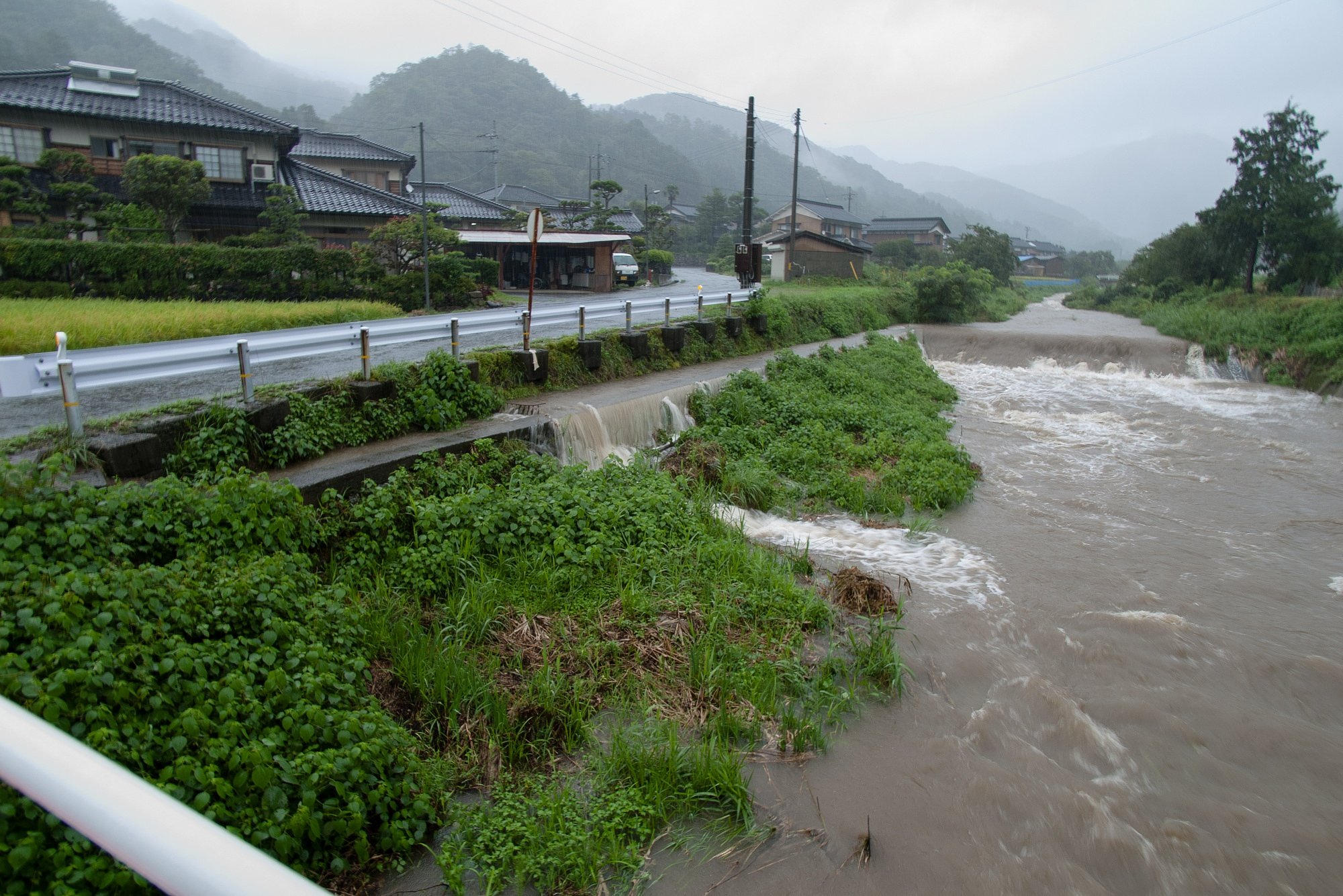 大雨に・・。