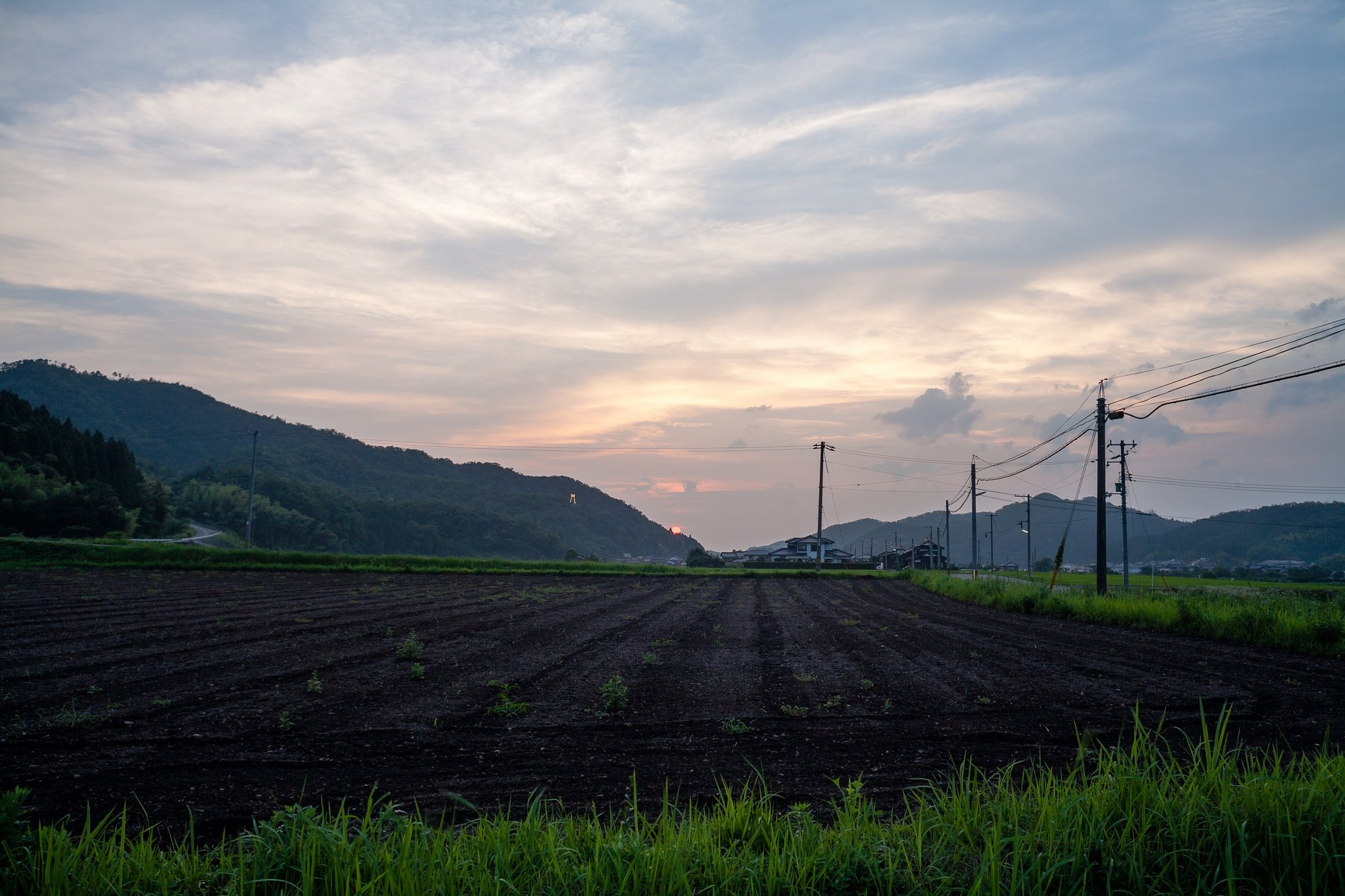 夕焼けに・・。