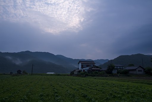 鱗雲の曇り空。