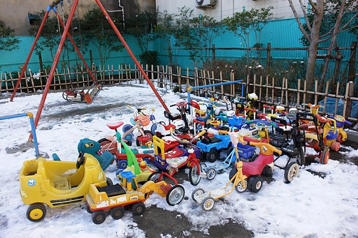 雪のため大渋滞中