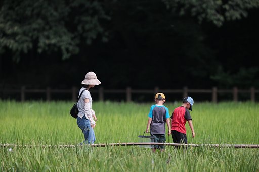 夏休み　母と子