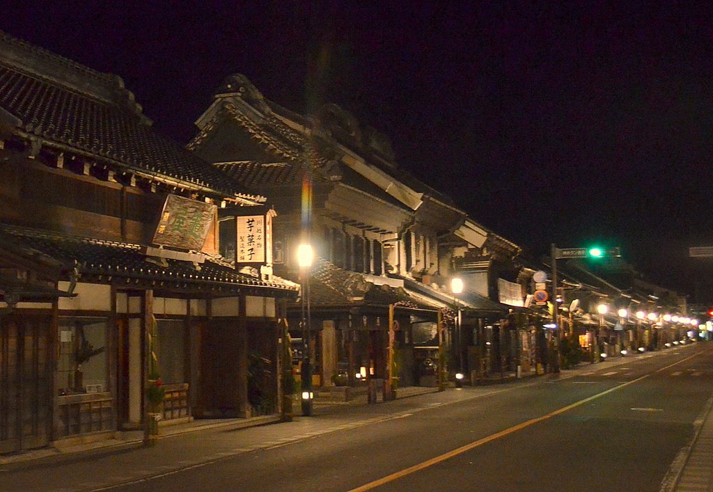 早朝の川越蔵の街並み