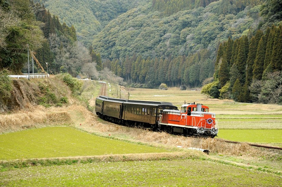なつかしい風景を走る列車