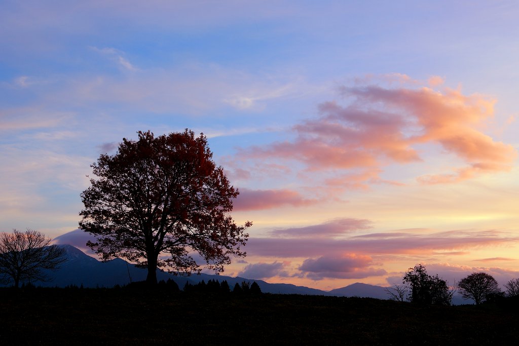 六呂師高原の夕景