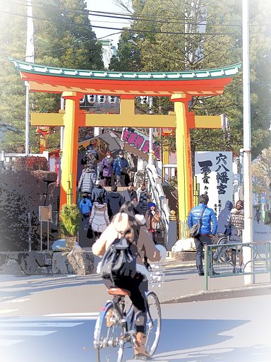 坂のある風景～穴八幡宮(早稲田)～