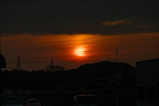 印象的な夕日