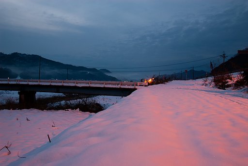 雪を照らして・・。