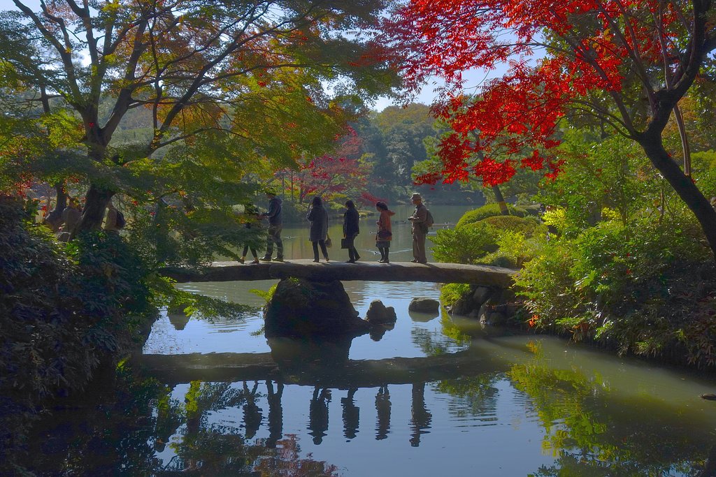 六義園　渡月橋