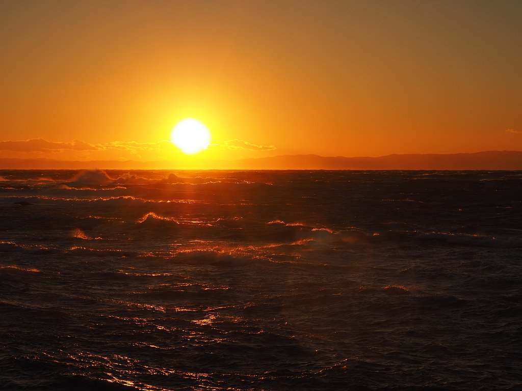 堂々とした夕陽