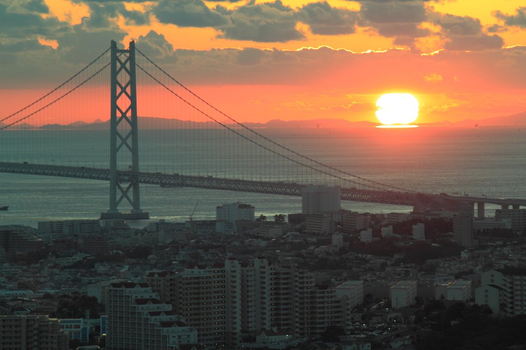 明石海峡夕景