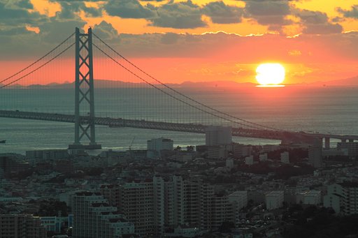 明石海峡夕景