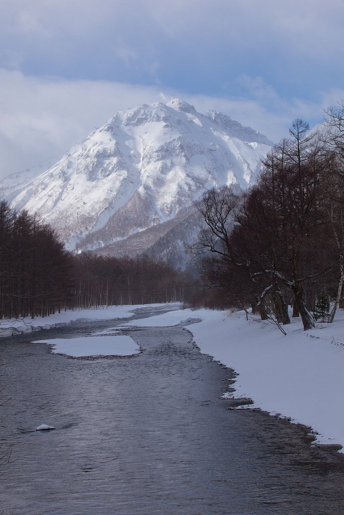 焼岳と梓川