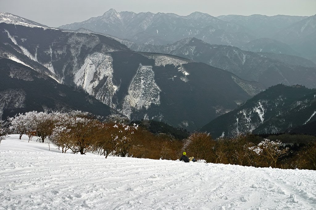 綿向山の霧氷（エビのしっぽ）と鎌ヶ岳