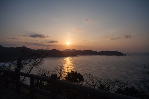 夕方には綺麗な夕焼けに。