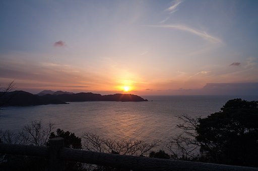 陸上岬からの夕焼け-1。