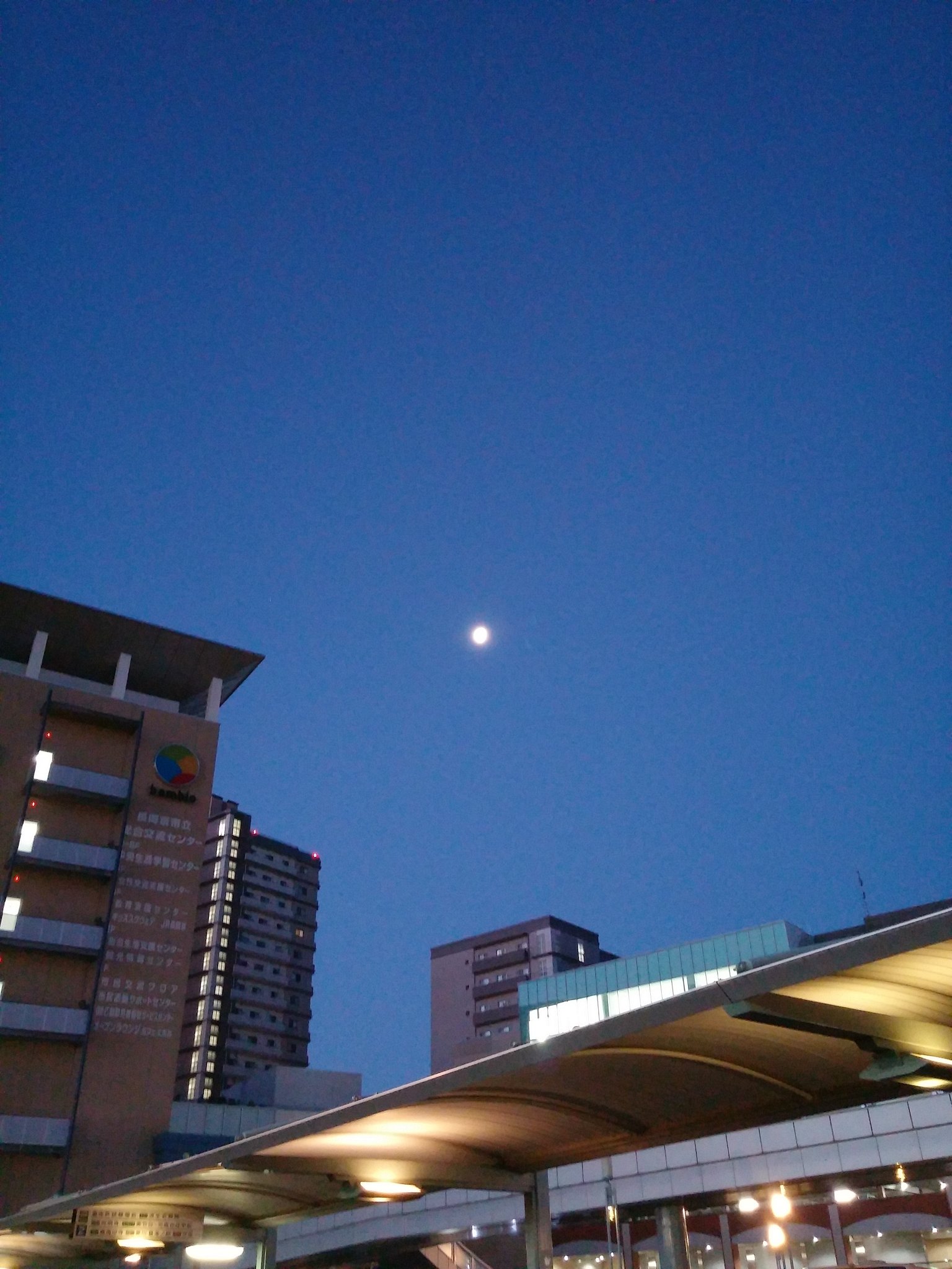 朝の六時過ぎの月