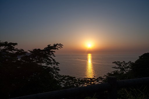 国上岬からの夕焼け。