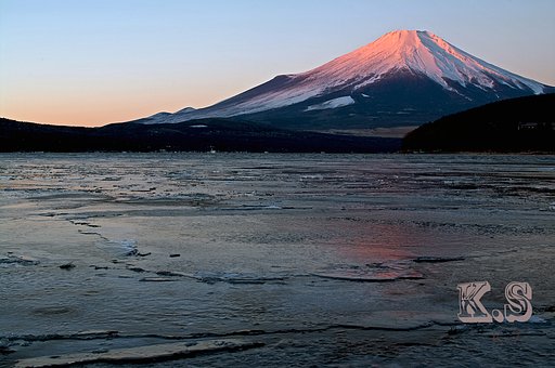 紅富士に御神渡り