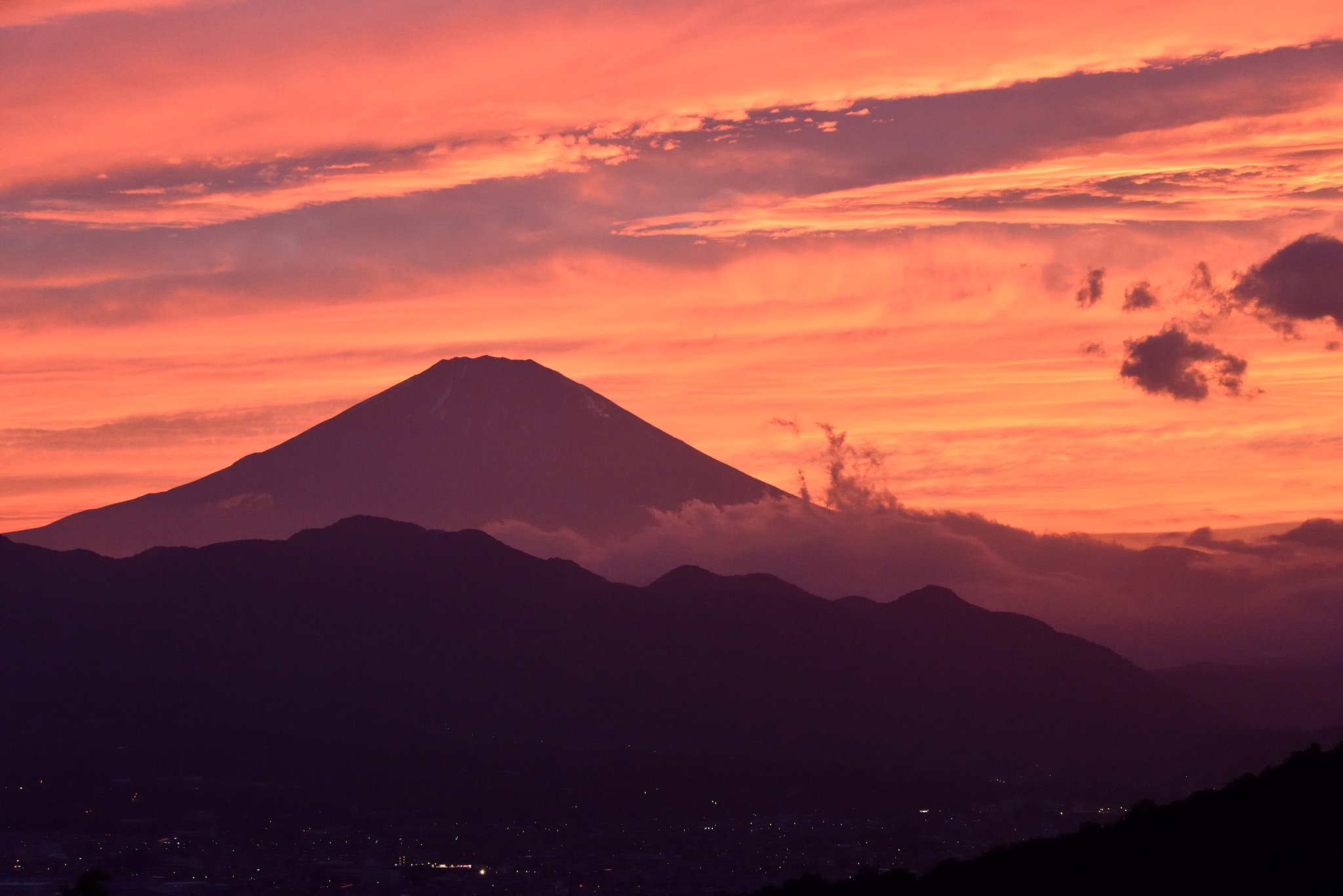富士の夕景