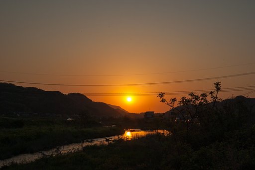 美し夕焼けに。