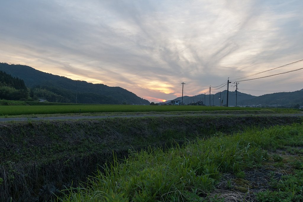 複雑な雲の夕焼け!