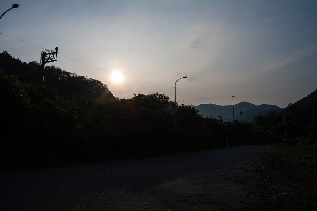 晴れの朝日。