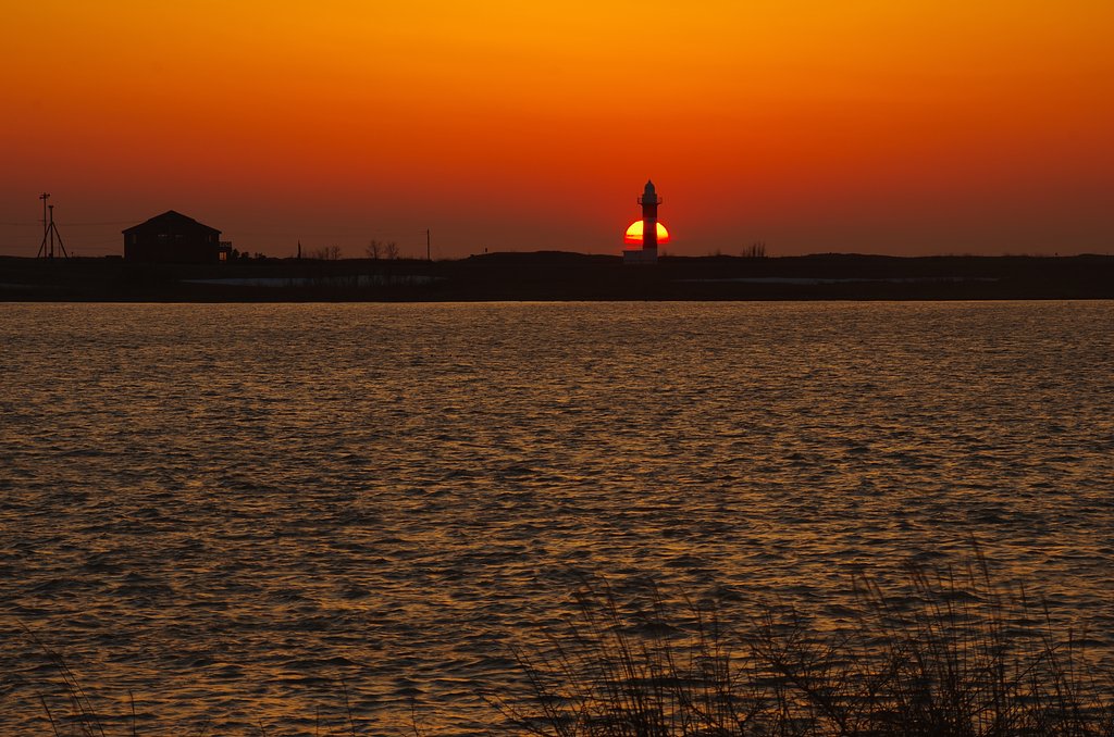 石狩の夕日