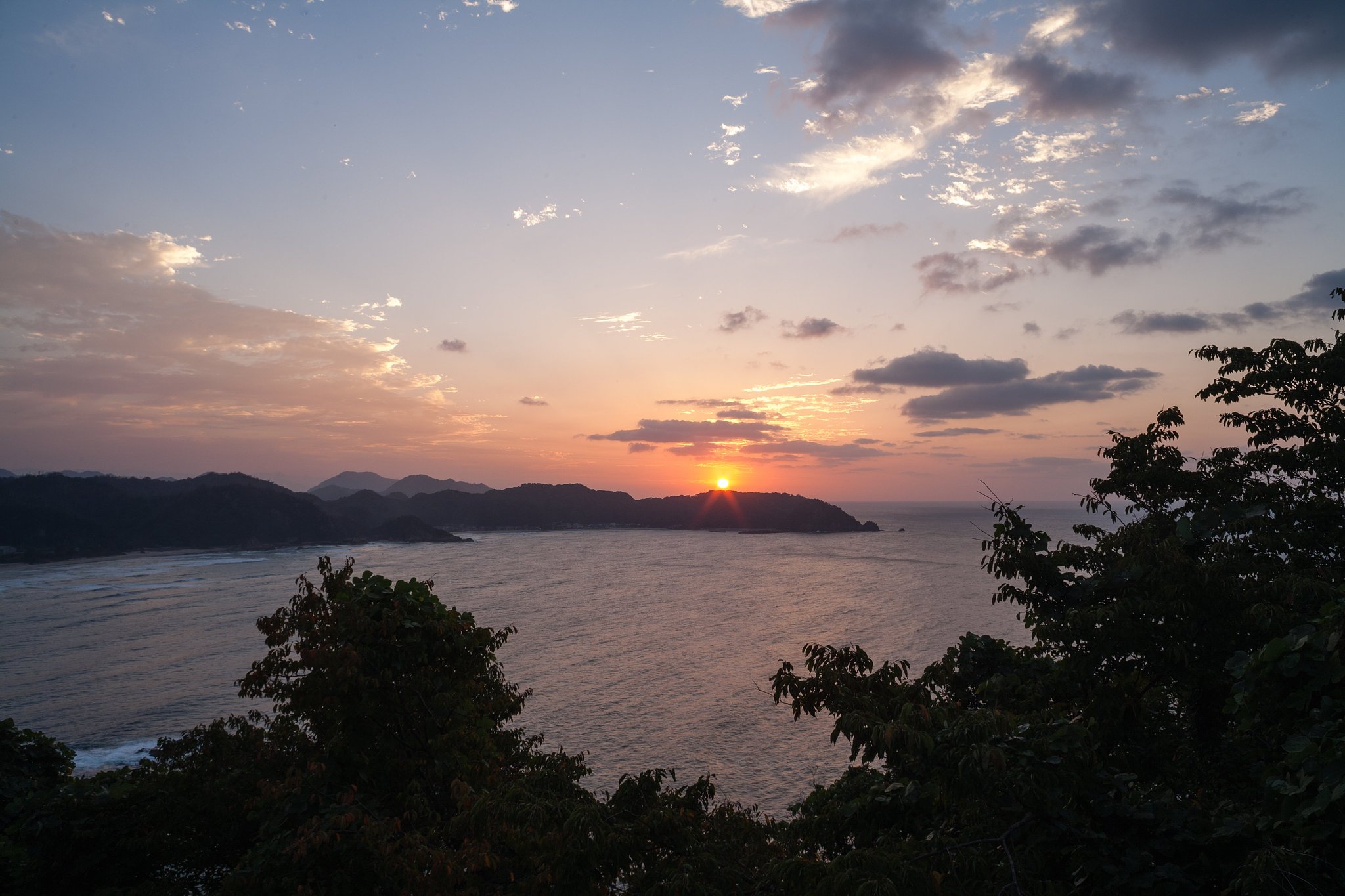 羽尾岬に日没！