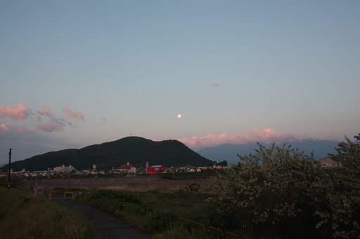 明け方の月