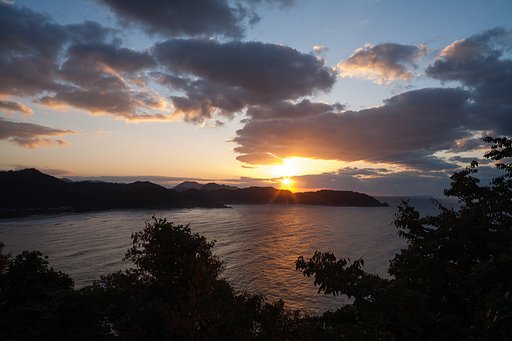 陸上岬からの夕焼け-3。