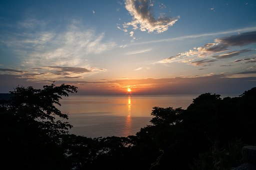日本海への日没！