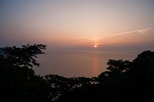 もやっとした日の入り。