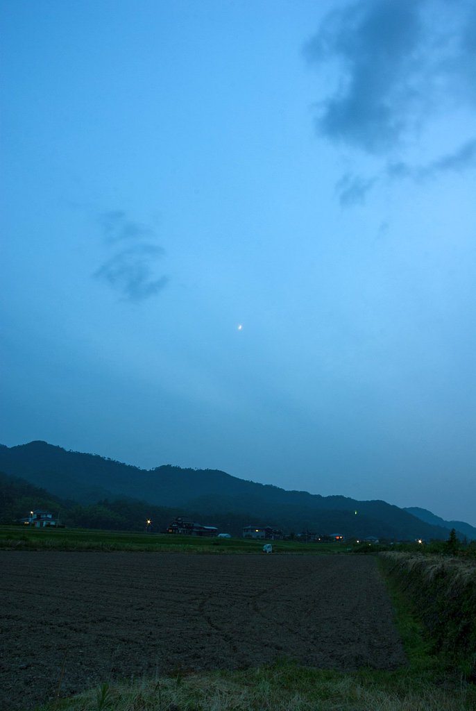 西の夕空。