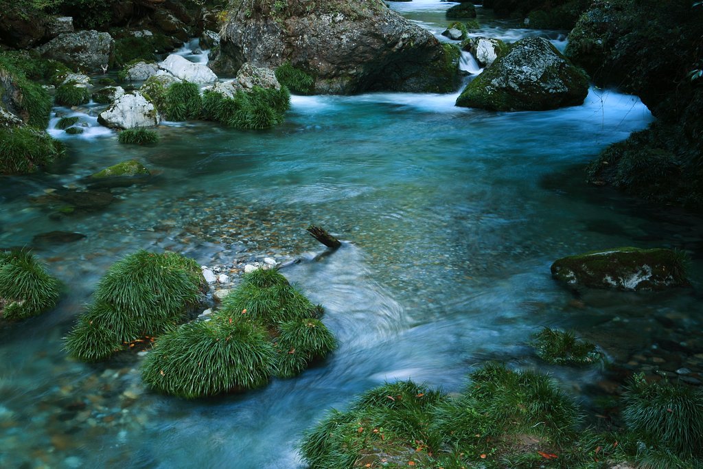 青い渓流