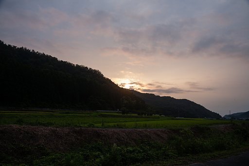 何とか夕焼けに。