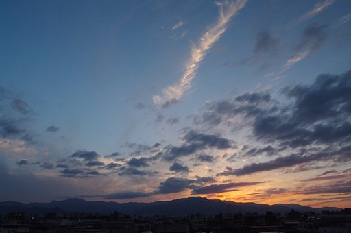 手稲山に日は落ちて