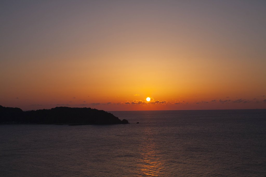 陸上岬からの日本海の夕焼け。