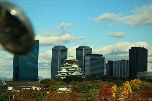 阪神高速からの大阪城NF