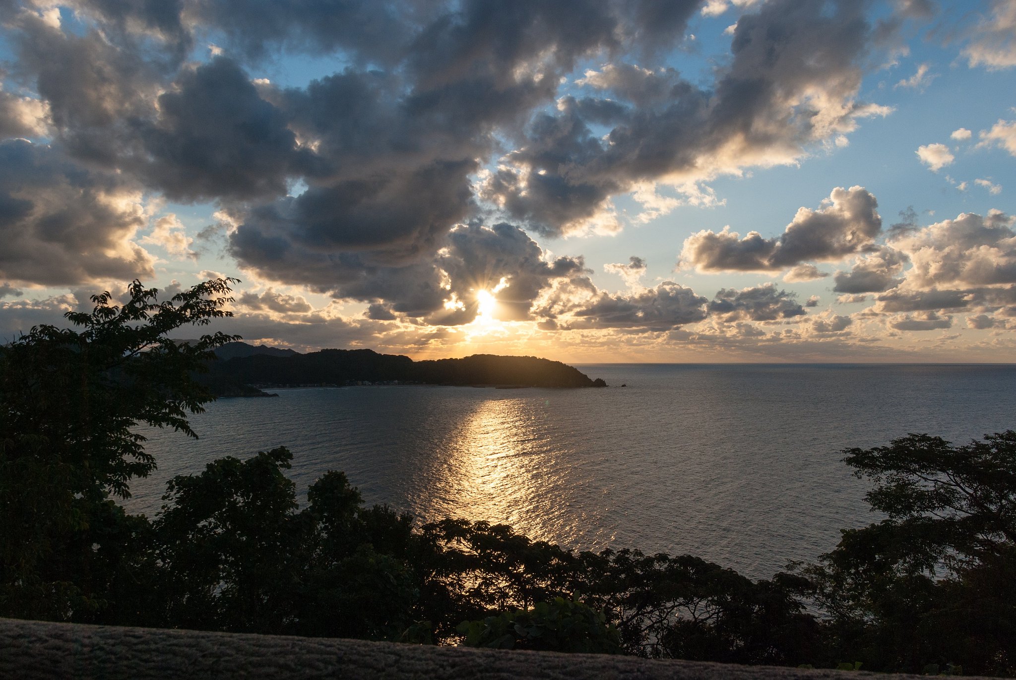 陸上岬からの夕焼け。