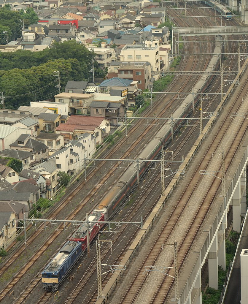 寝台特急カシオペア編成　重連牽引風景