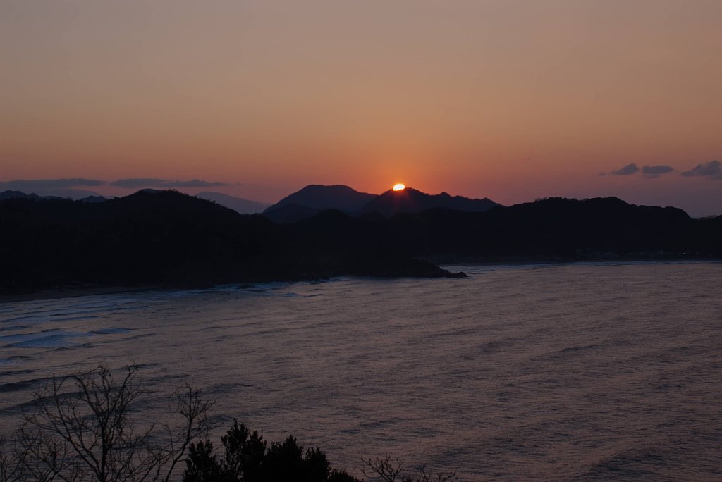 陸上岬からの夕焼け‐3。