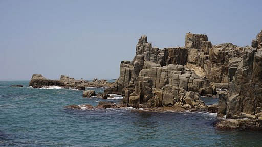 東尋坊にて