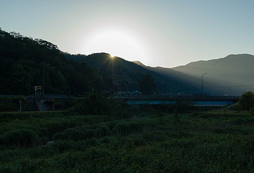 朝日の出。