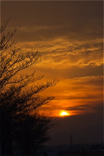【春夏秋冬】春の日の夕焼け