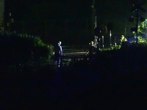 東海道線深夜工事
