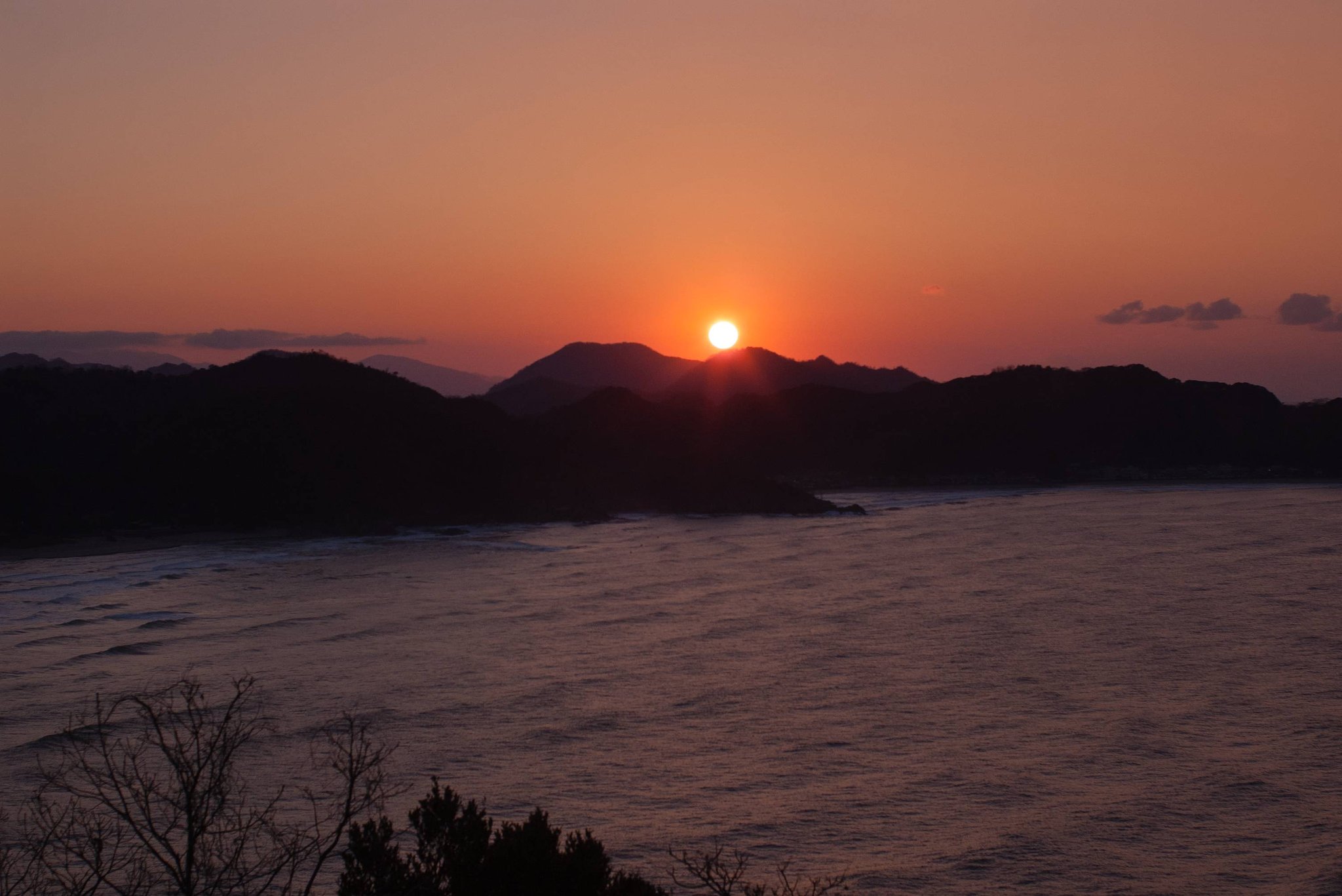 陸上岬からの夕焼け－１。