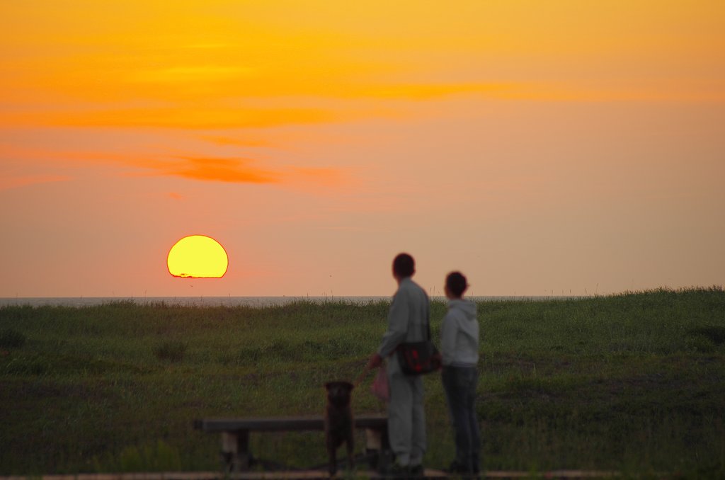 石狩の夕陽