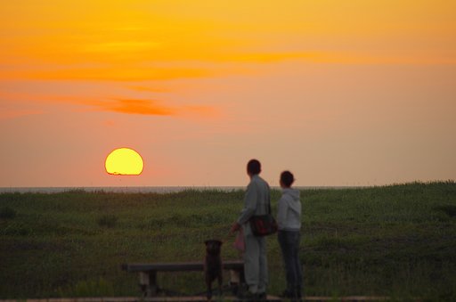 石狩の夕陽