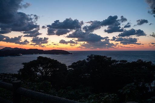 陸上岬から撮った日没!